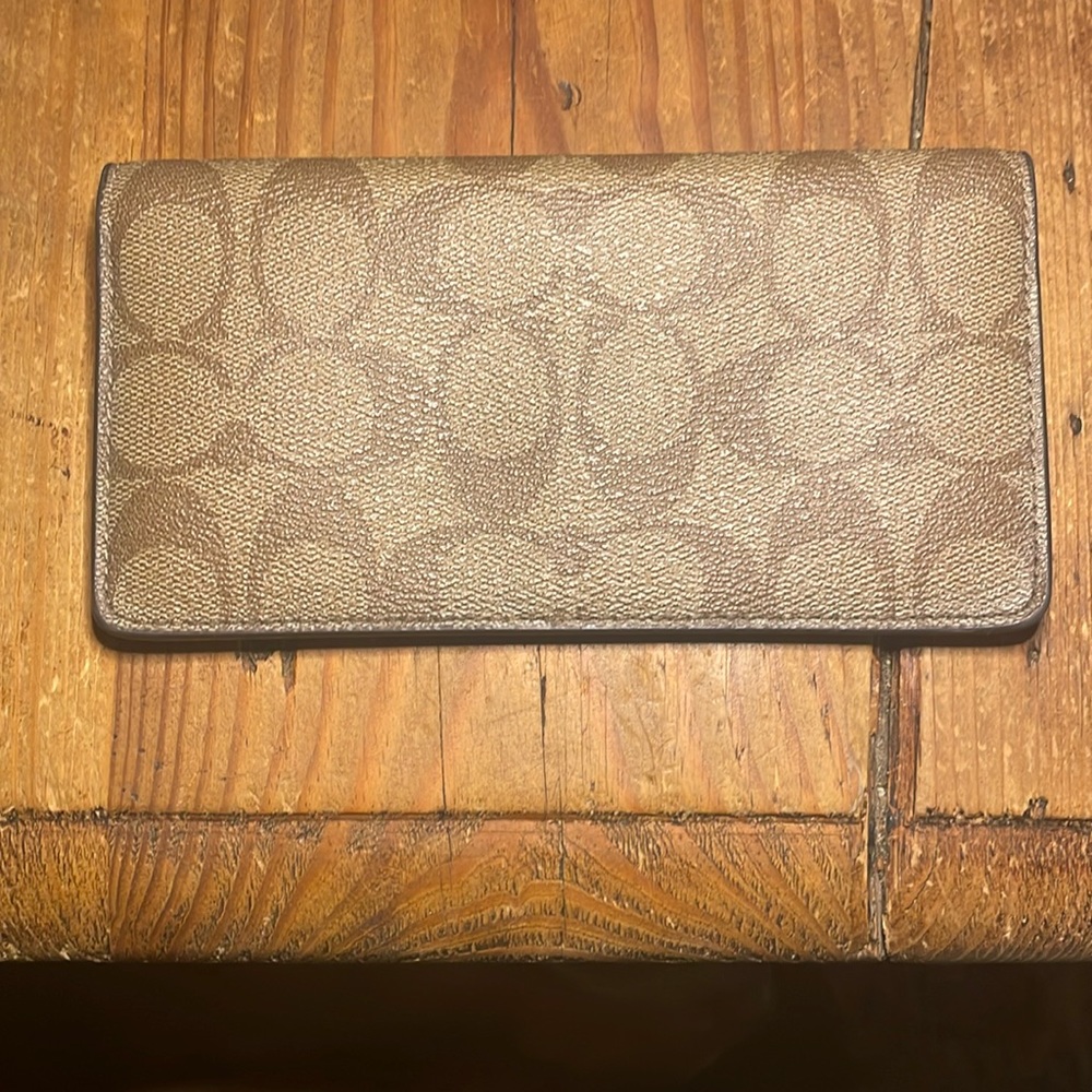 Coach Signature Coated Checkbook Cover